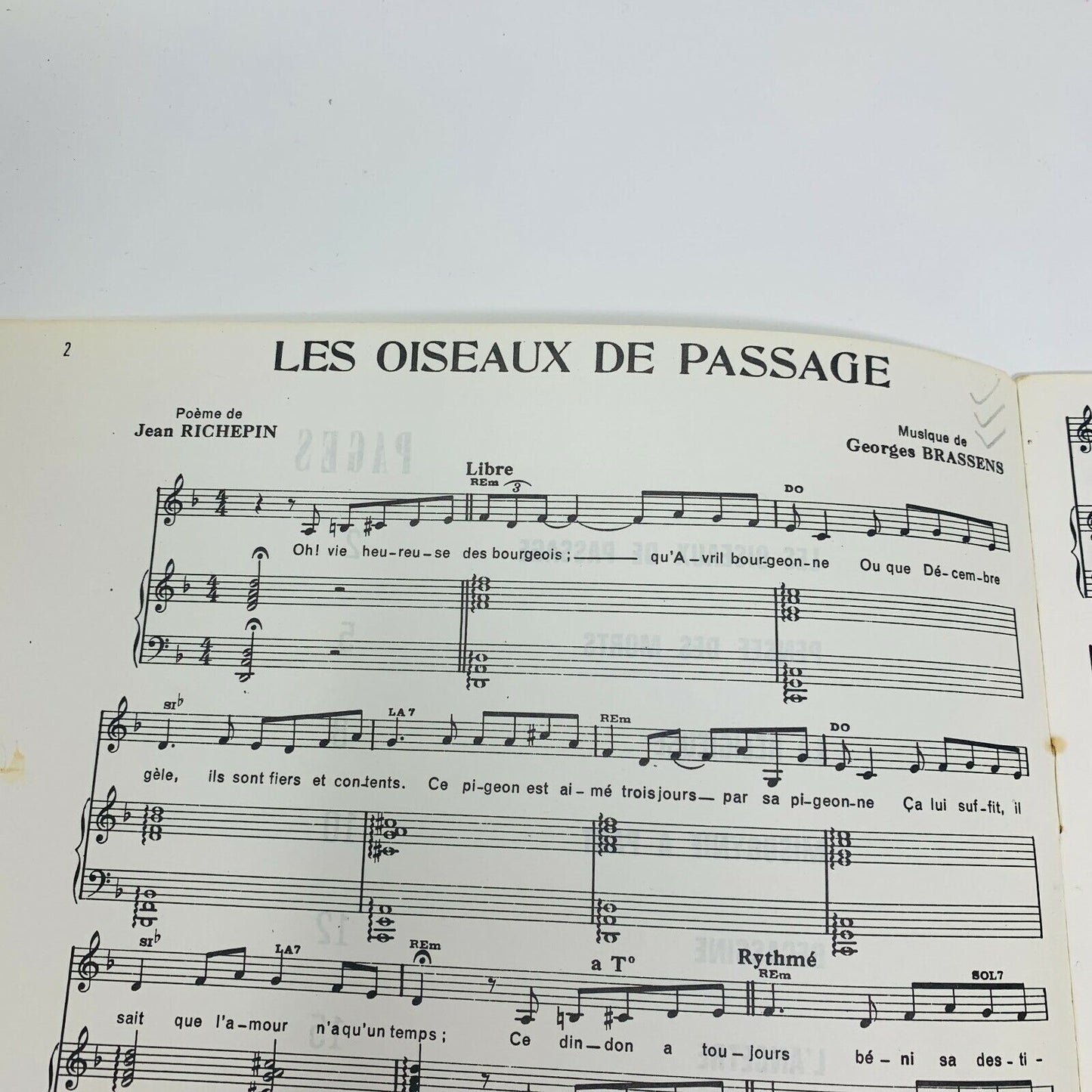 1970s Georges Brassens Album 12 & 14 Éditions Musicales Partitions Songbook Lot