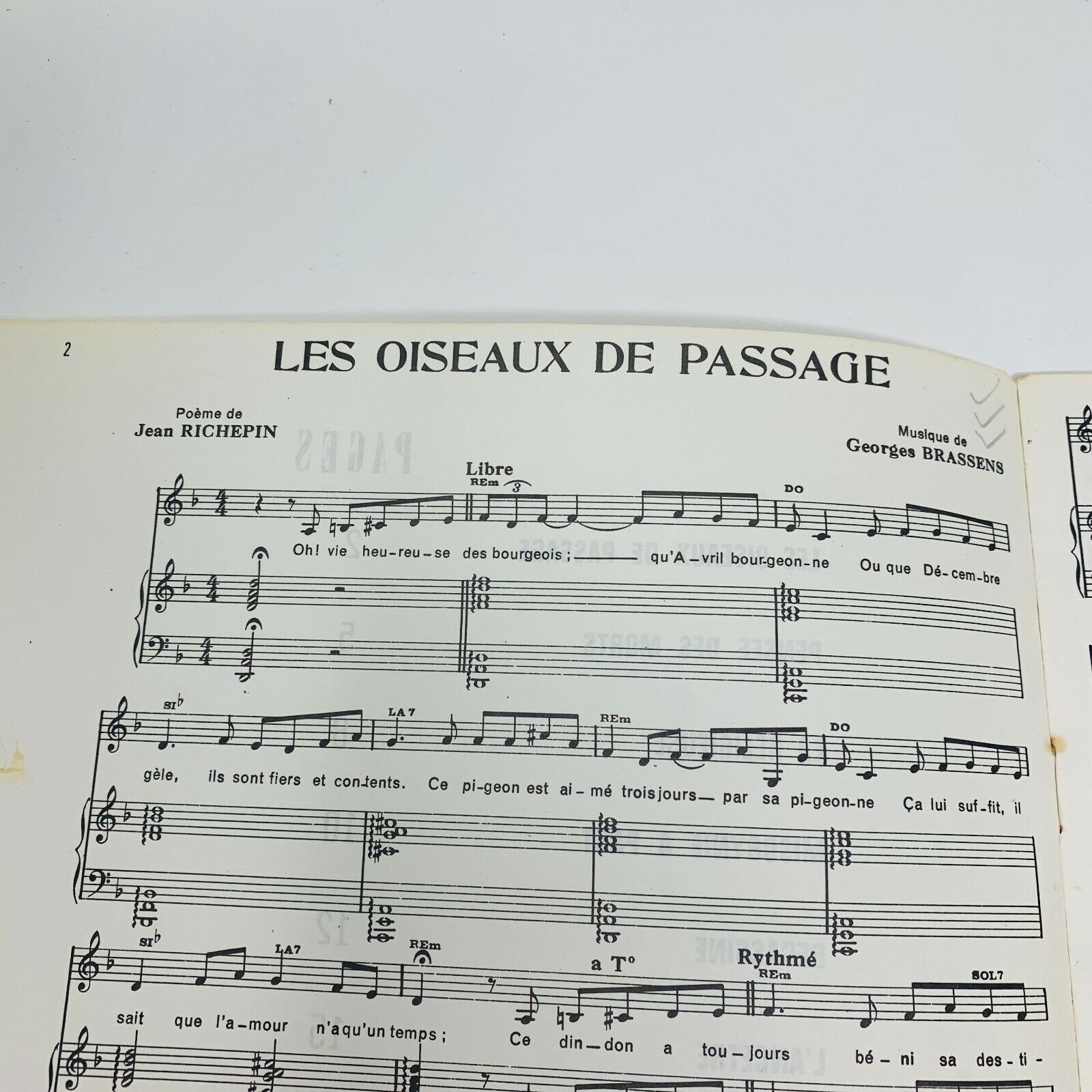 1970s Georges Brassens Album 12 & 14 Éditions Musicales Partitions Songbook Lot