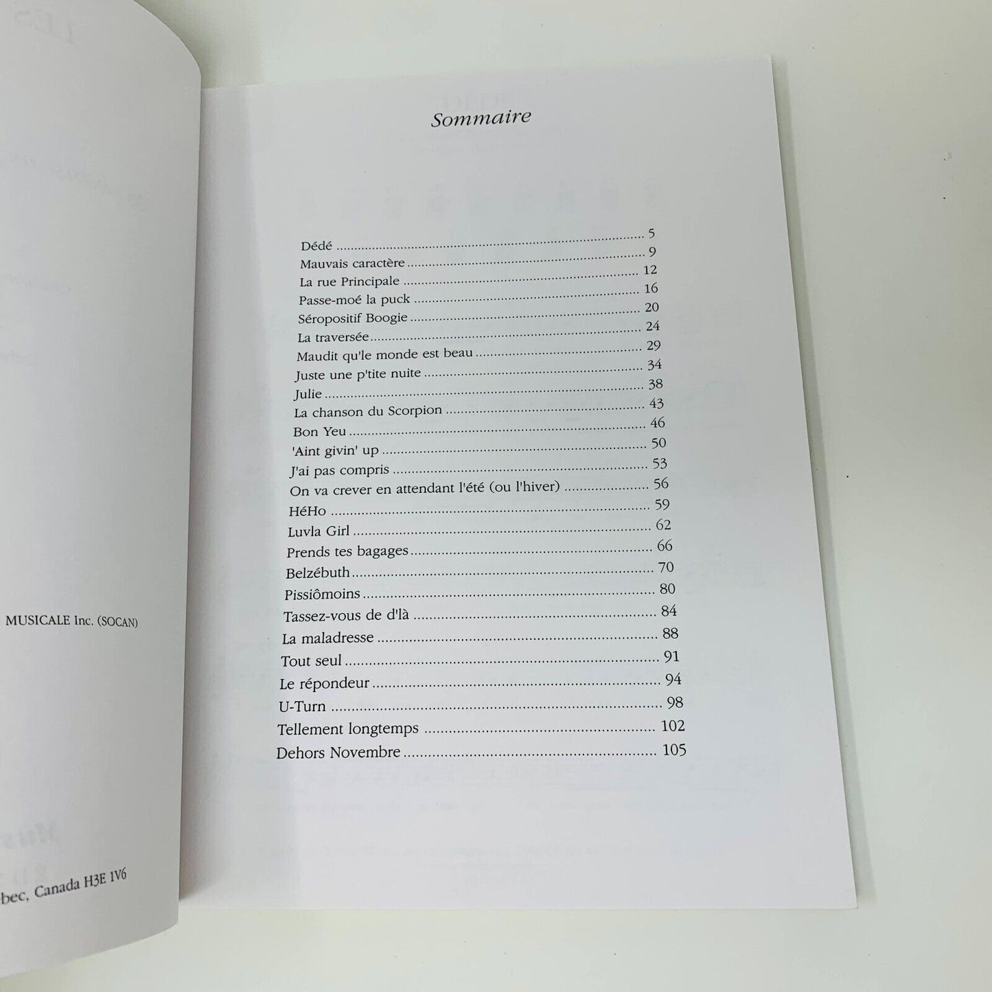 2000 Les Colocs 26 Chansons pour Voix & Guitare Partitions Musigraphe Songbook