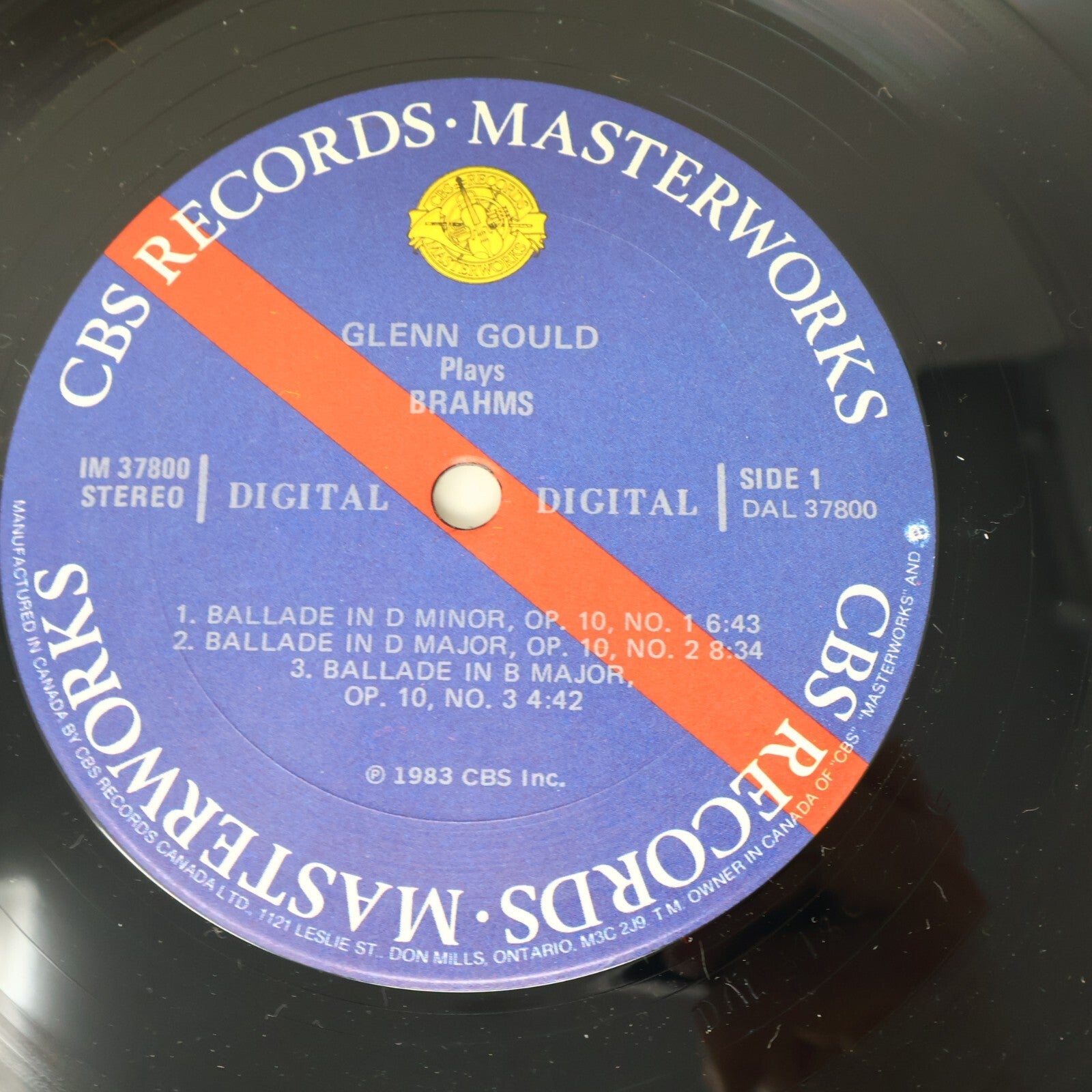 Glenn Gould Brahms Ballades Op.10, Rhapsodies Op.79 LP Record CBS Masterworks