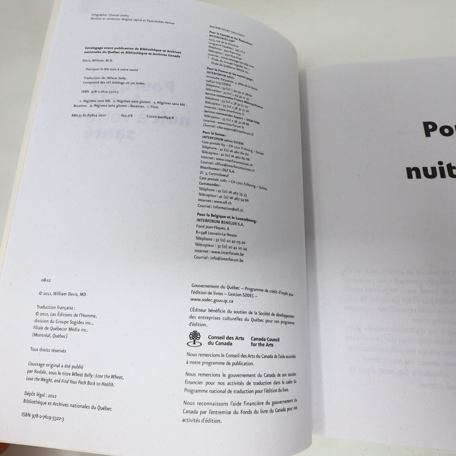 2012 Pourquoi le Blé Nuit à Votre Santé Dr William Davis De L'homme Français PB