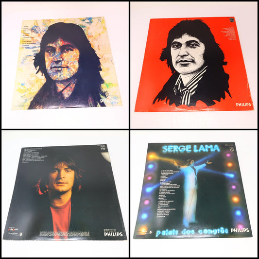 Serge Lama Lot 4 Disques LP Record 1973-1980 Philips Je Suis Malade/Chez Moi