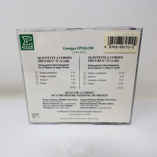 Georges Onslow 2 Quintettes à Cordes CD Erato 1987 Classical Romantic ECD 88252