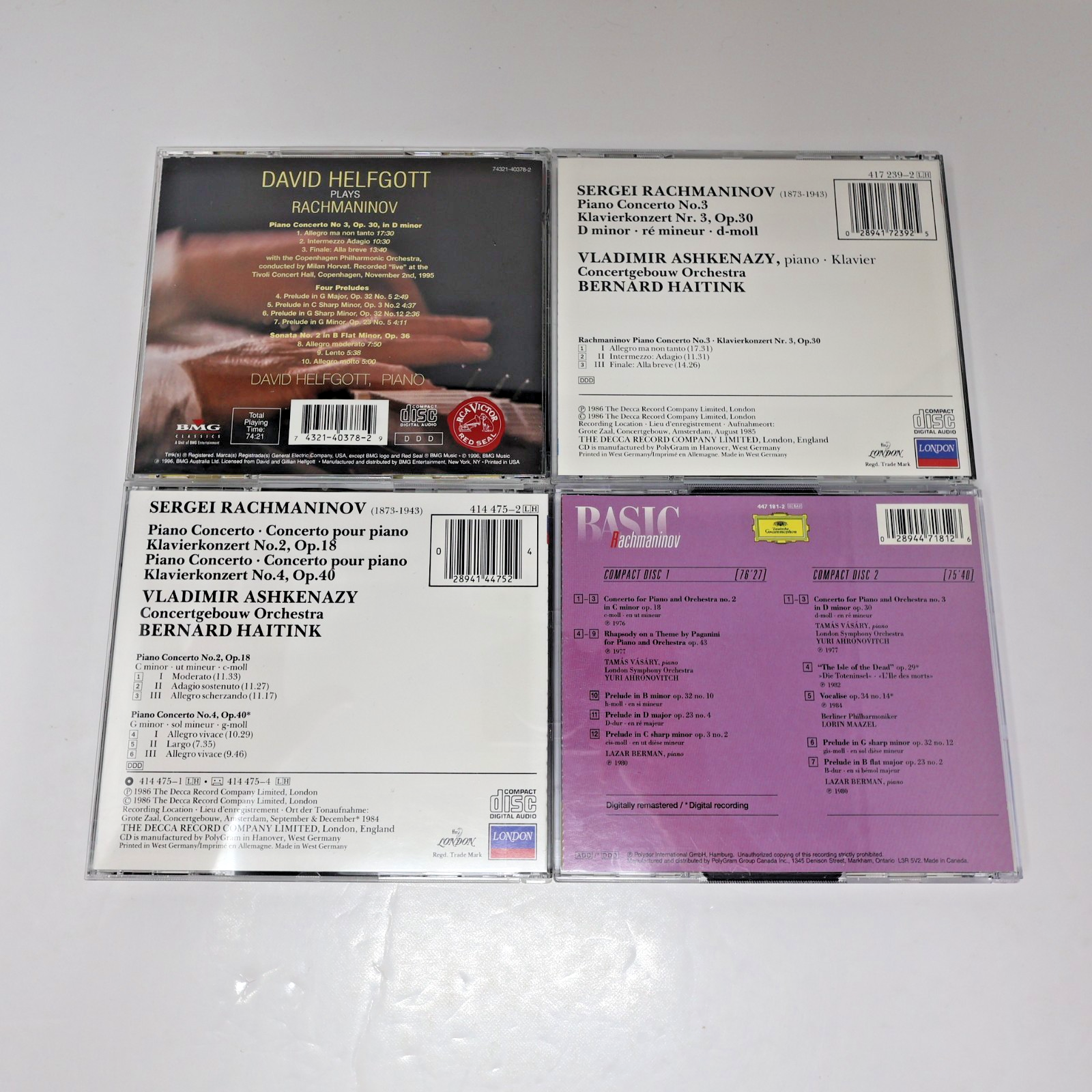 Rachmaninov 10 CD Lot Ashkenazy/John Browning/Helfgott/Haitink/Dutoit/Prévin