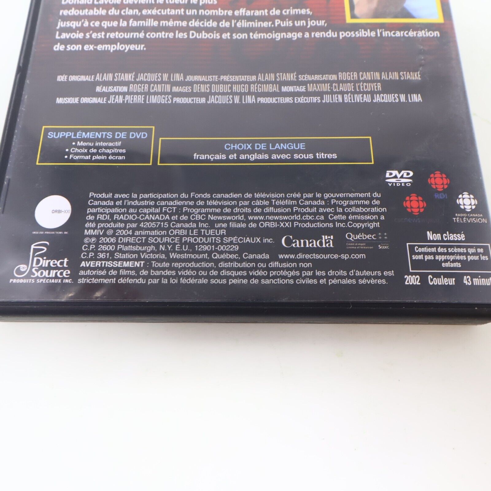 Le Tueur L'Histoire Véritable de Donald Lavoie DVD Français Testé Crime Québec