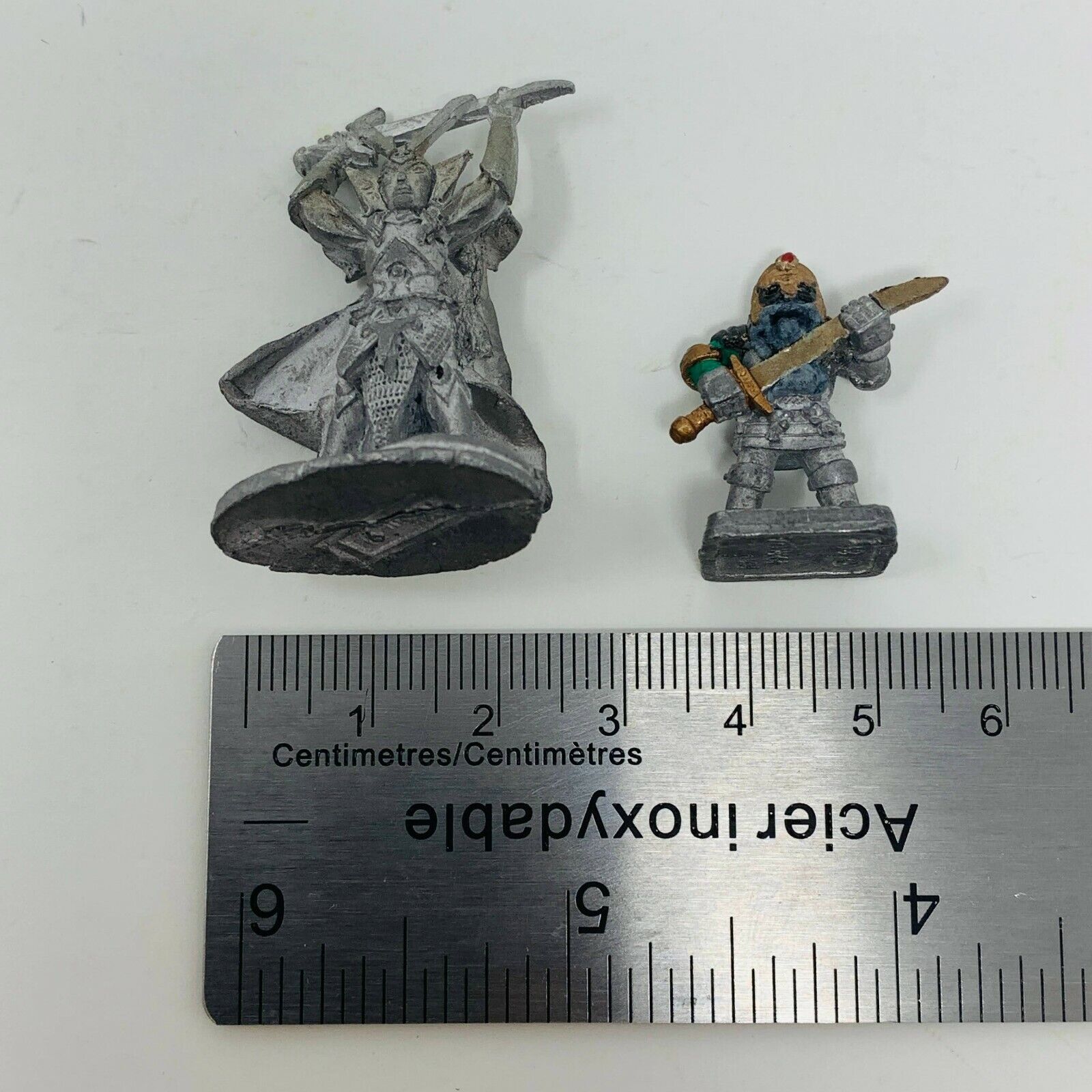 4 Miniatures Metal Figures Ral Partha & RAFM Orc Biker Elven Dwarf Mixed Lot 90s