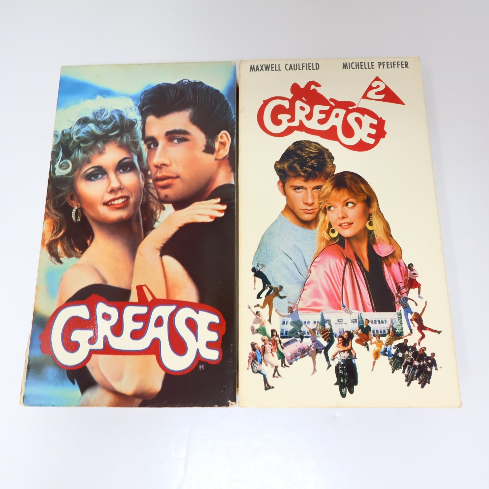 Grease #1-2 VHS Lot Olivia Newton-John/Travolta/Caulfield/Michelle Pfeiffer NTSC