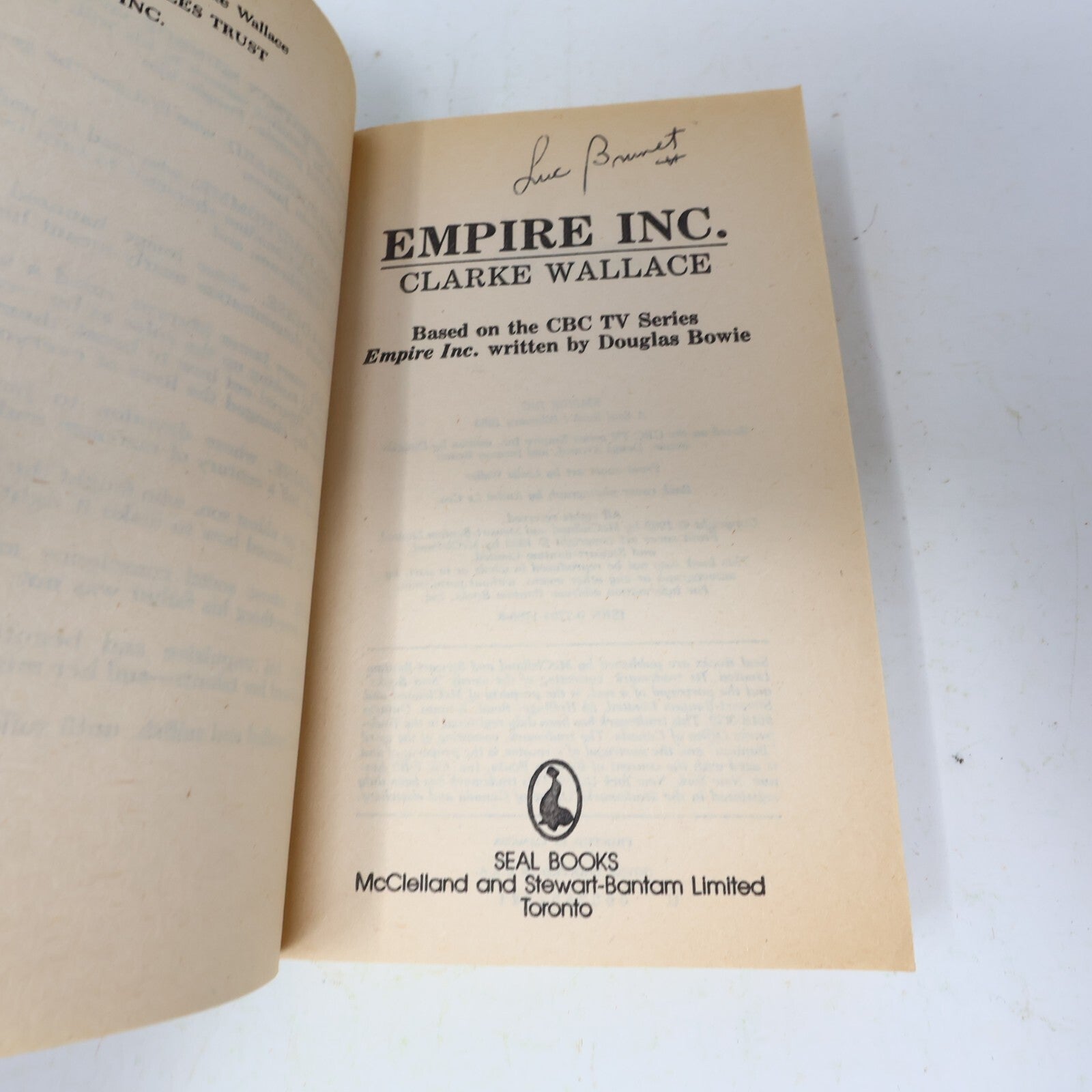 1983 Empire Inc. Based on the Cbc Tv Series Clarke Wallace/Douglas Bowie Bantam
