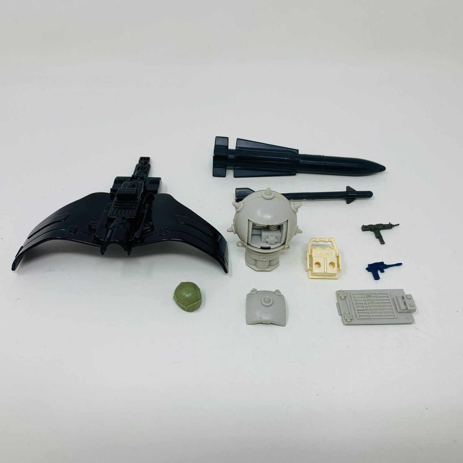 1980s GI Joe Mixed Parts Lot Uzi Air Mine Airborne Helmet Gun Backpack Missiles