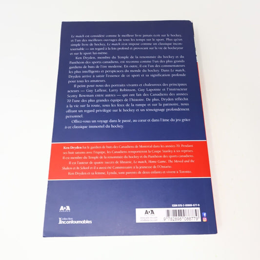 2020 Le Match Ken Dryden Hockey Sport ADA Français Paperback Livre 2020s French