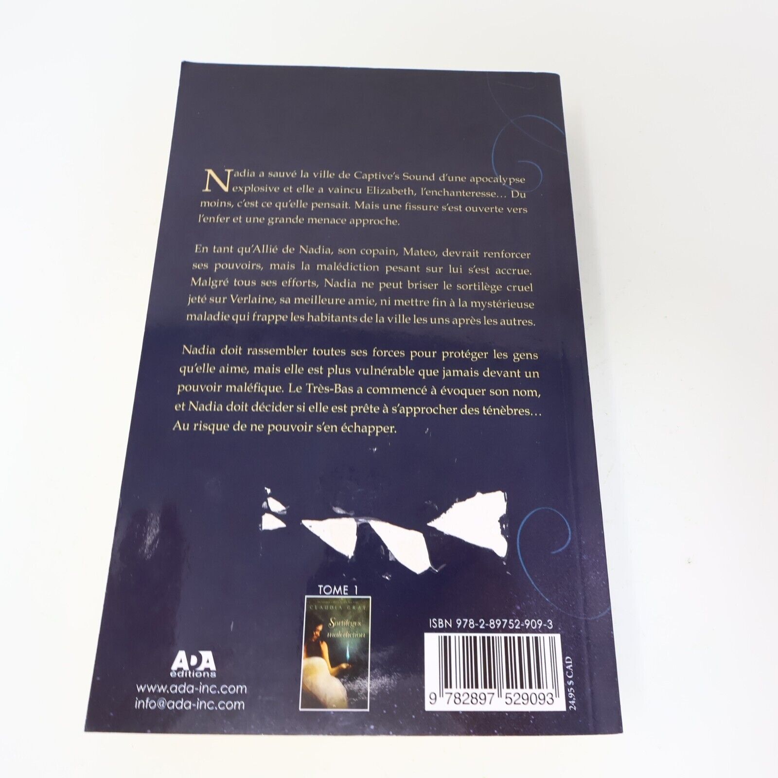 2015 L'Allié Claudia Gray Sortilèges et Malédiction #2 Ada Français Paperback PB