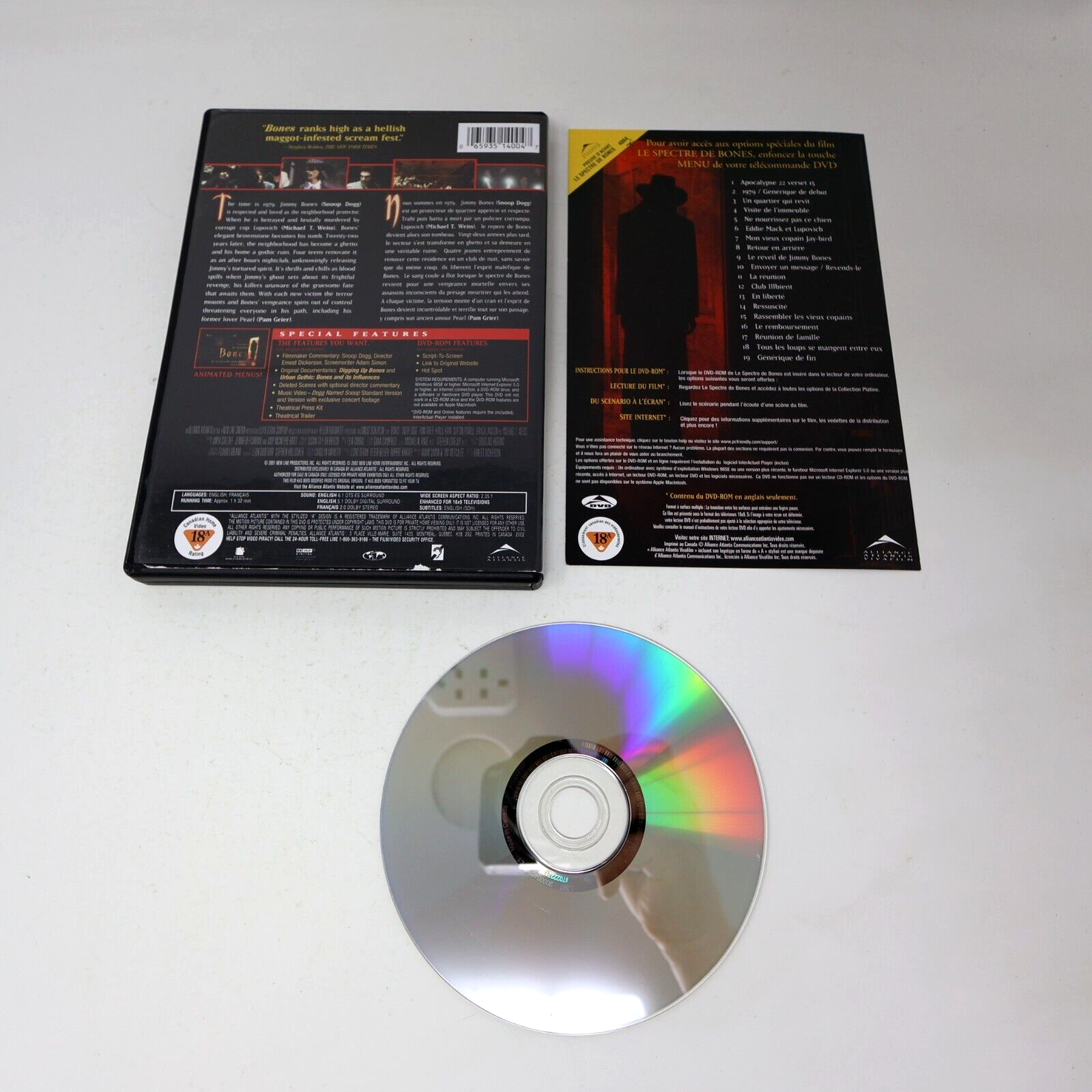 Bones / Le Spectre de Bones DVD NTSC Region 1 Tested Snoop Dogg English/Français