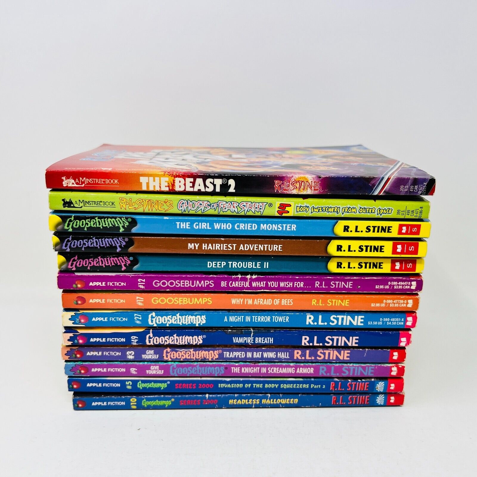 13x R.L. Stine Mixed Lot Goosebumps/Ghosts of Fear Street/Series 2000/Beast 2