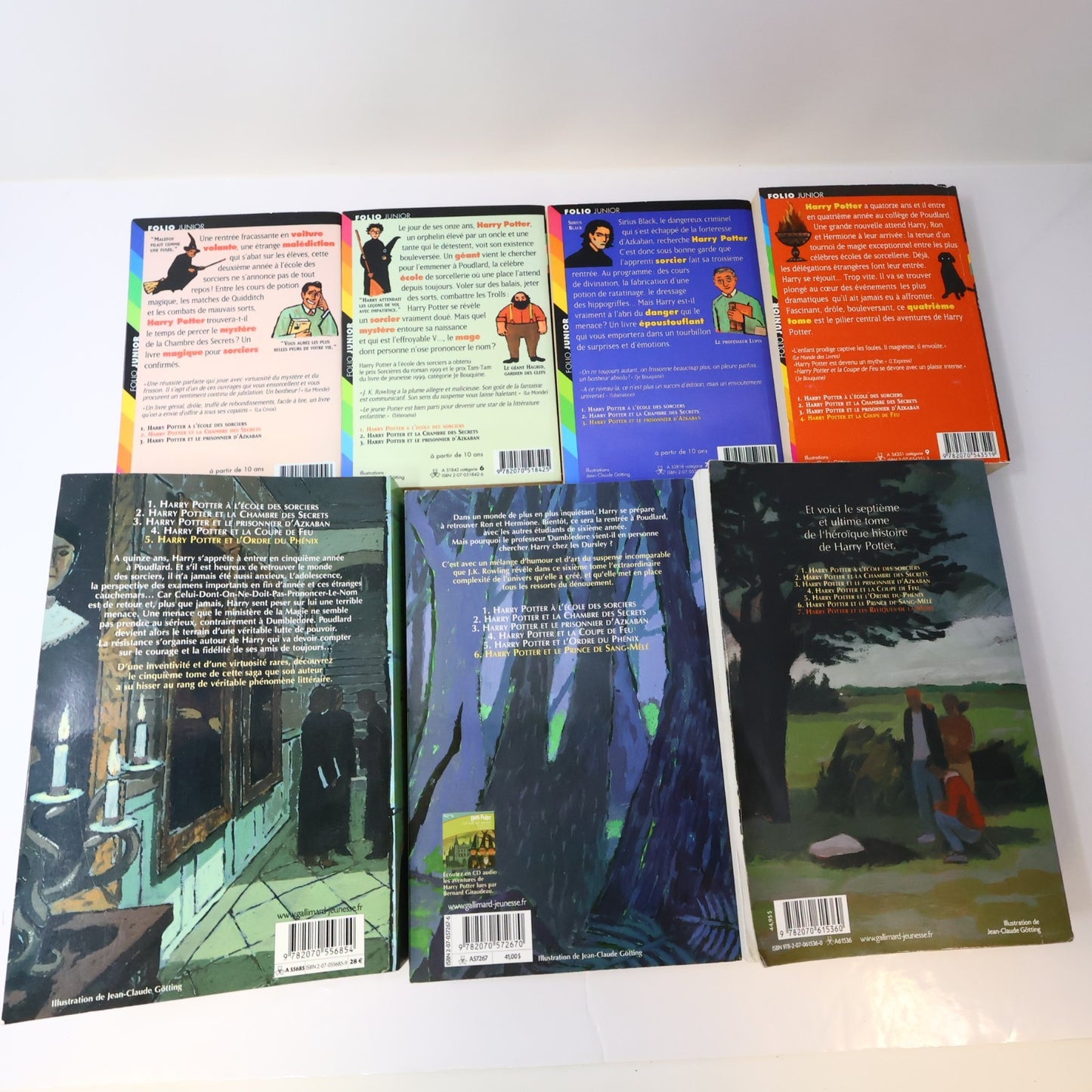 Harry Potter #1-7 Folio Junior Série Complète Lot 7 Livres J.K. Rowling PB 2000s