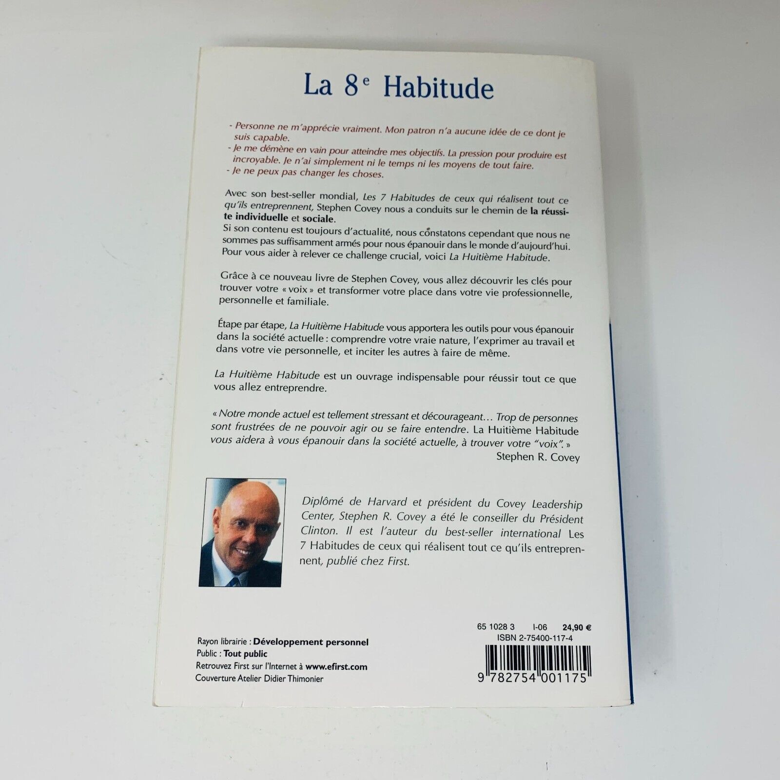 2006 La 8ème Habitude Livre Stephen R. Covey en Français French PB Réussite 8e