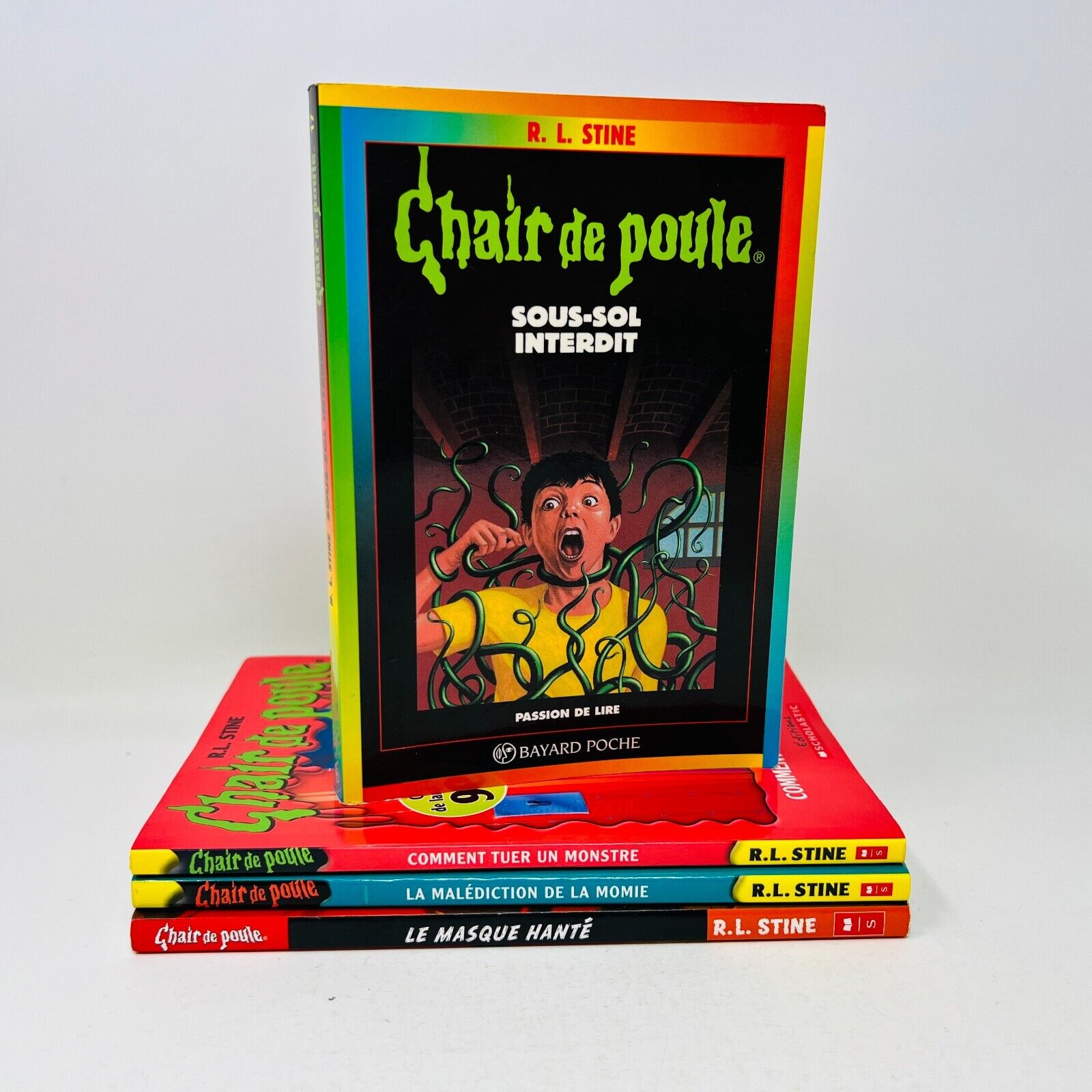 4x Chair de Poule Lot Goosebumps in French/Français R.L. Stine Le Masque Hanté
