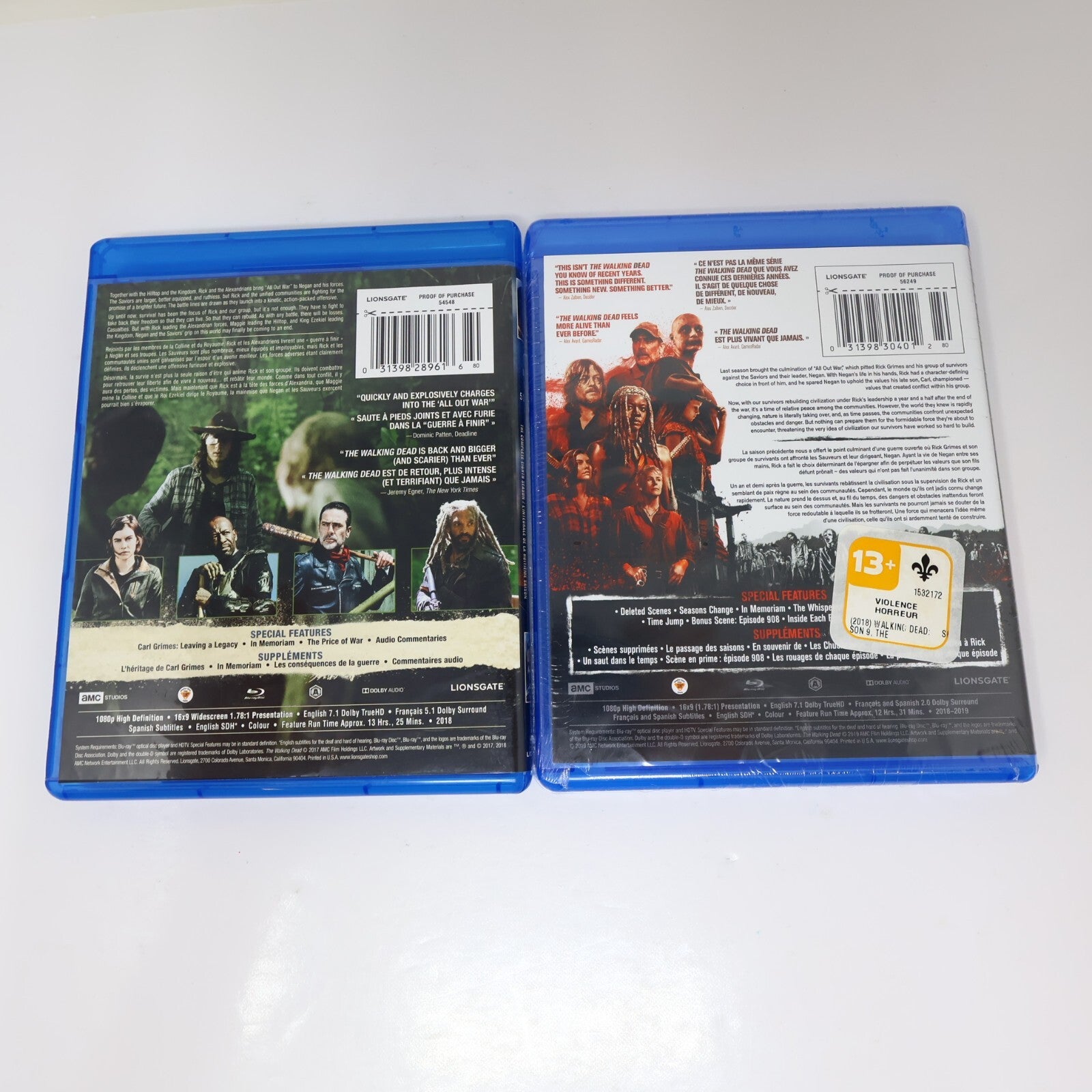 The Walking Dead Season 8-9 Lot 2 Blu-ray English/Français #9 is Factory Sealed
