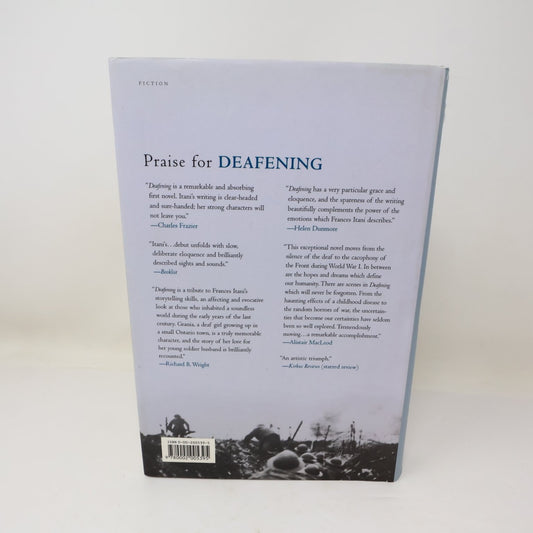 Deafening Frances Itani 2003 First Edition Signed WWI Historical Fiction Harper