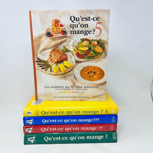 Qu'est-ce qu'on Mange? #1-5 Série Complète Recettes Cercles Fermières Québec Lot