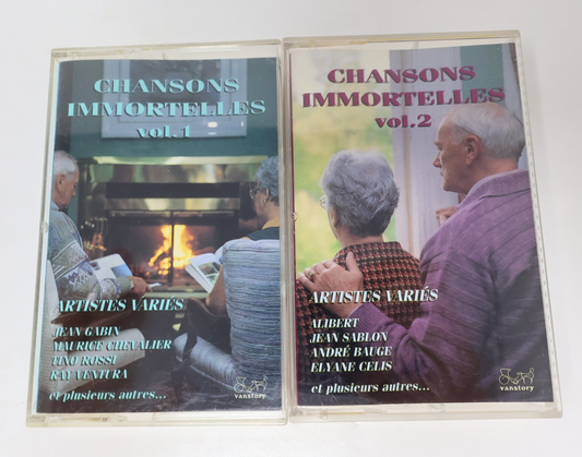 Chansons Immortelles #1-2 Lot 2 Cassette Jean Gabin/Tino Rossi/Ray Ventura/Celis