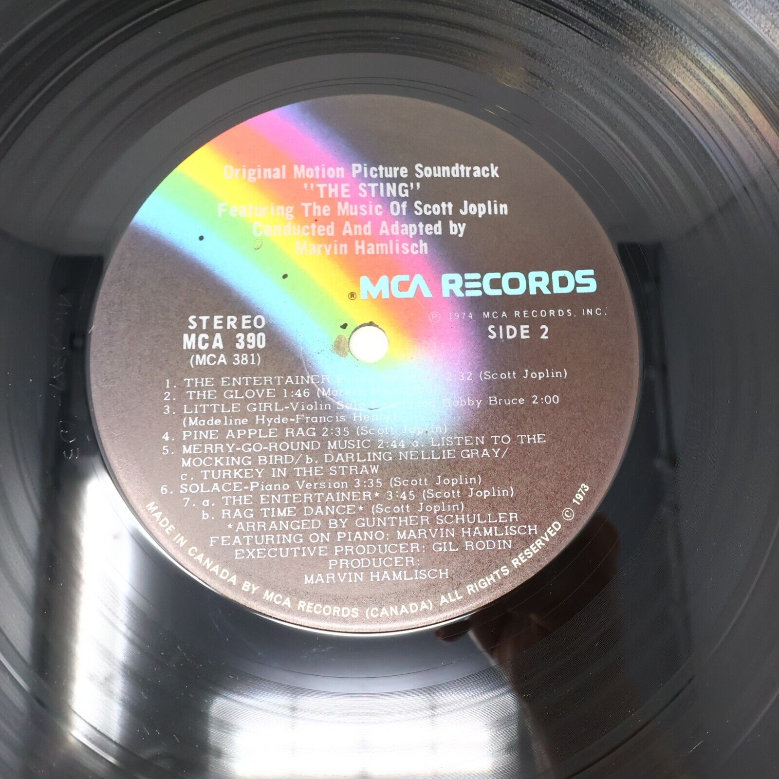 Marvin Hamlisch / Scott Joplin The Sting LP Record Movie Soundtrack 1974 MCA-390