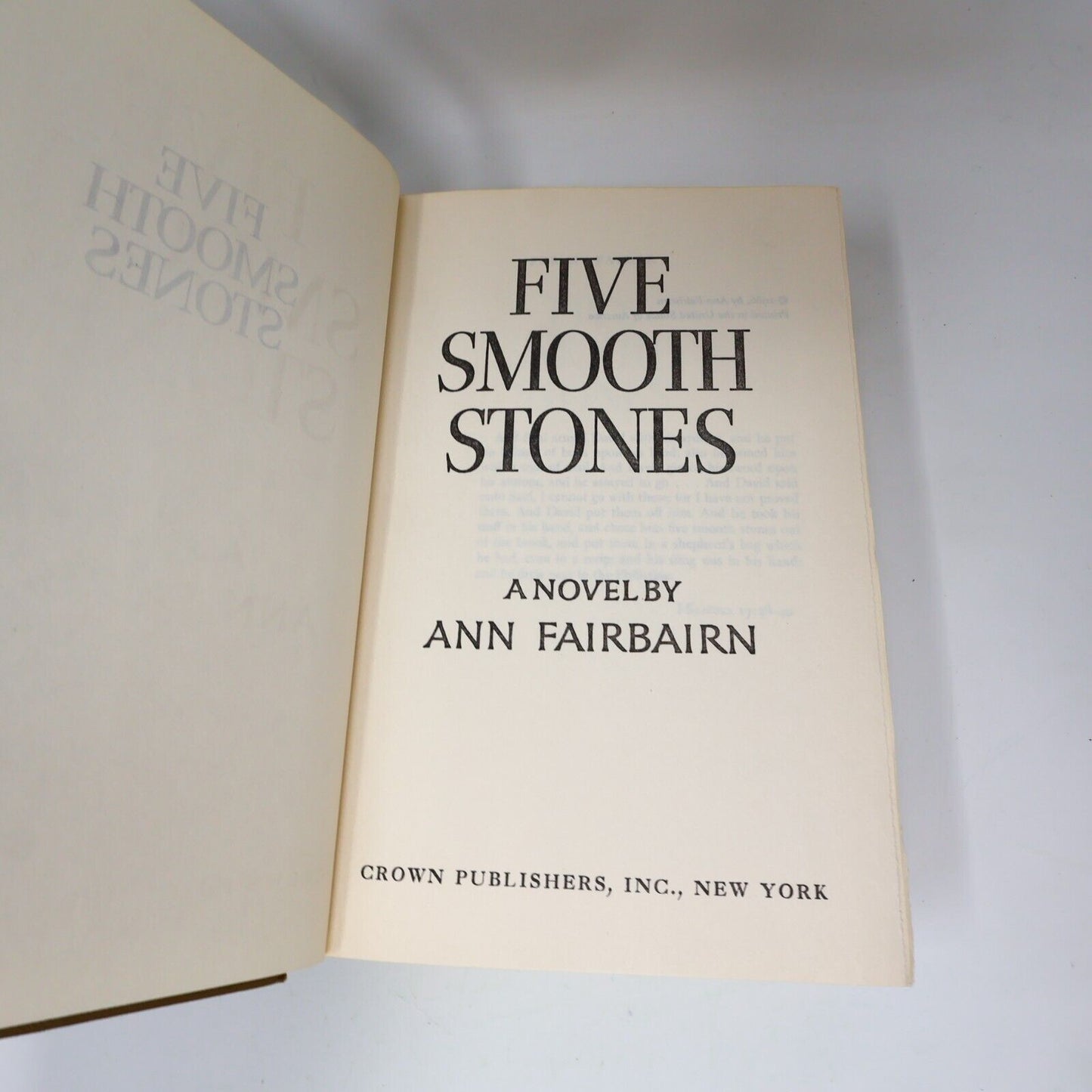 1966 Five Smooth Stones by Ann Fairbairn Hardcover HC Crown Fiction Civil rights