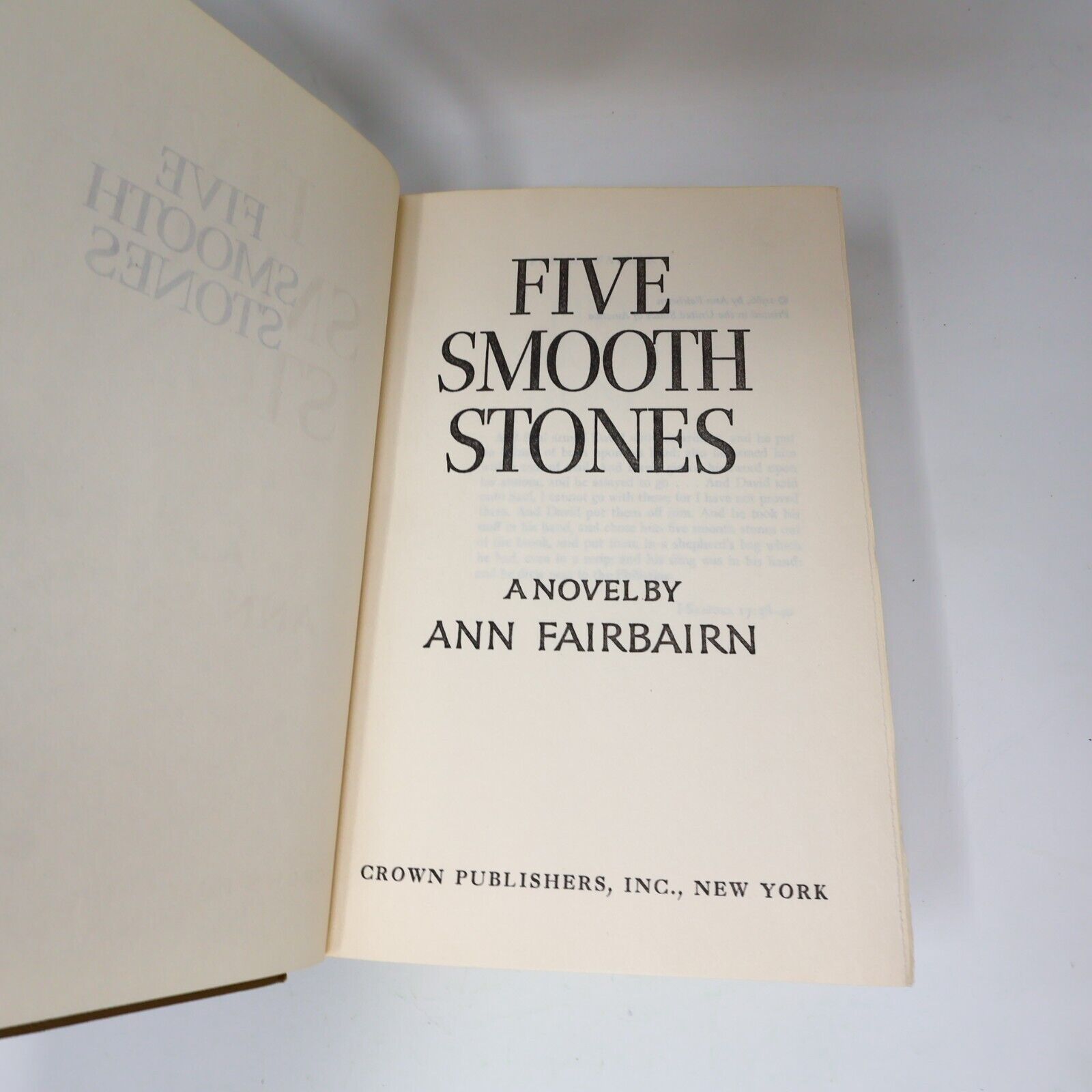 1966 Five Smooth Stones by Ann Fairbairn Hardcover HC Crown Fiction Civil rights