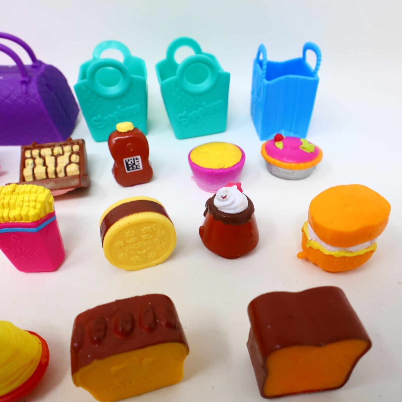 Lot of 33 Shopkins Figures Toys Mixed Food Bread Chocolate Cake Cookies Moose