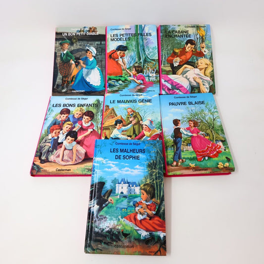 Lot 7 Livres Comtesse de Ségur Casterman Français Malheurs de Sophie HC