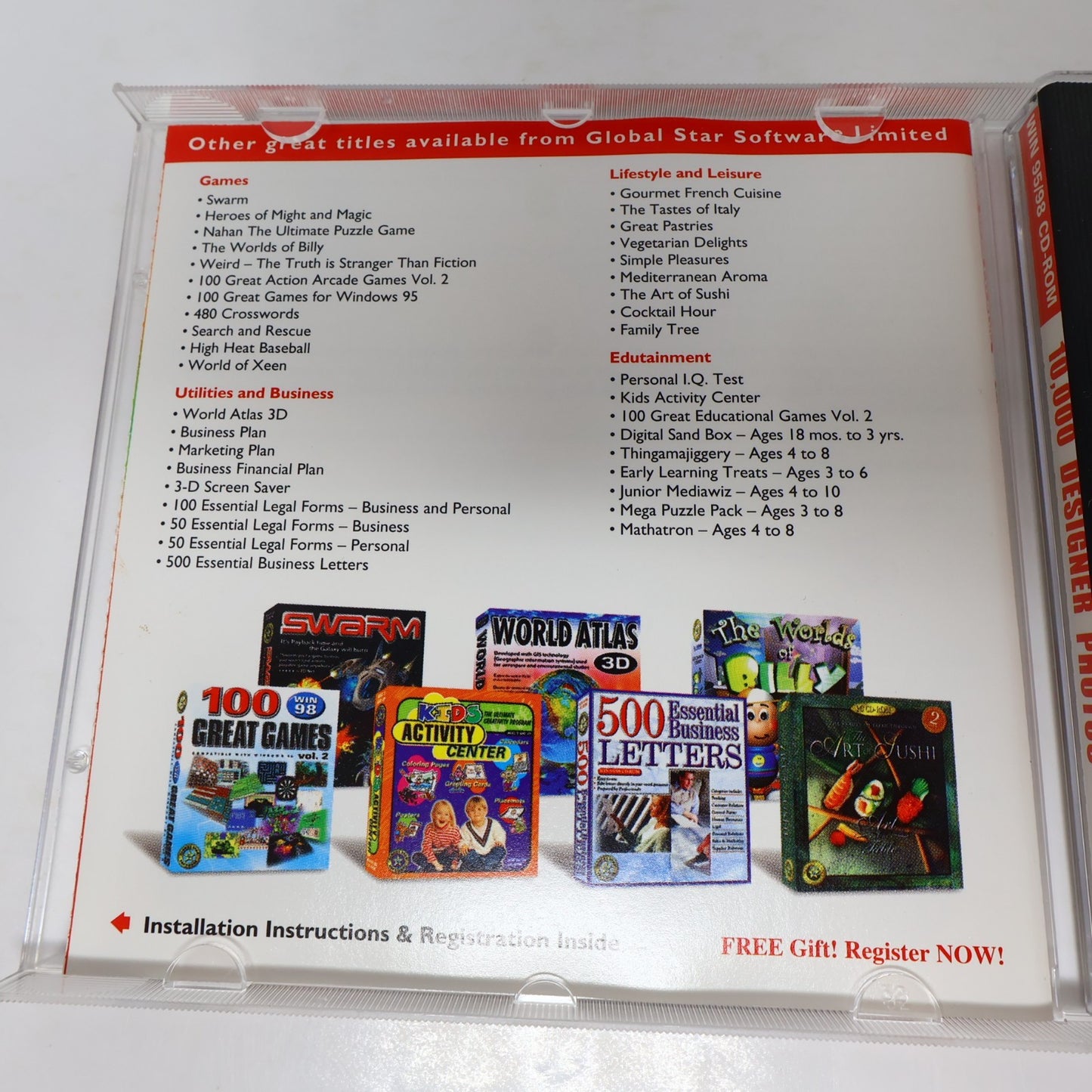 10,000 Designer Photos #1-2 CD-Rom Lot For Windows 95/98 Animals/Birds/Nature