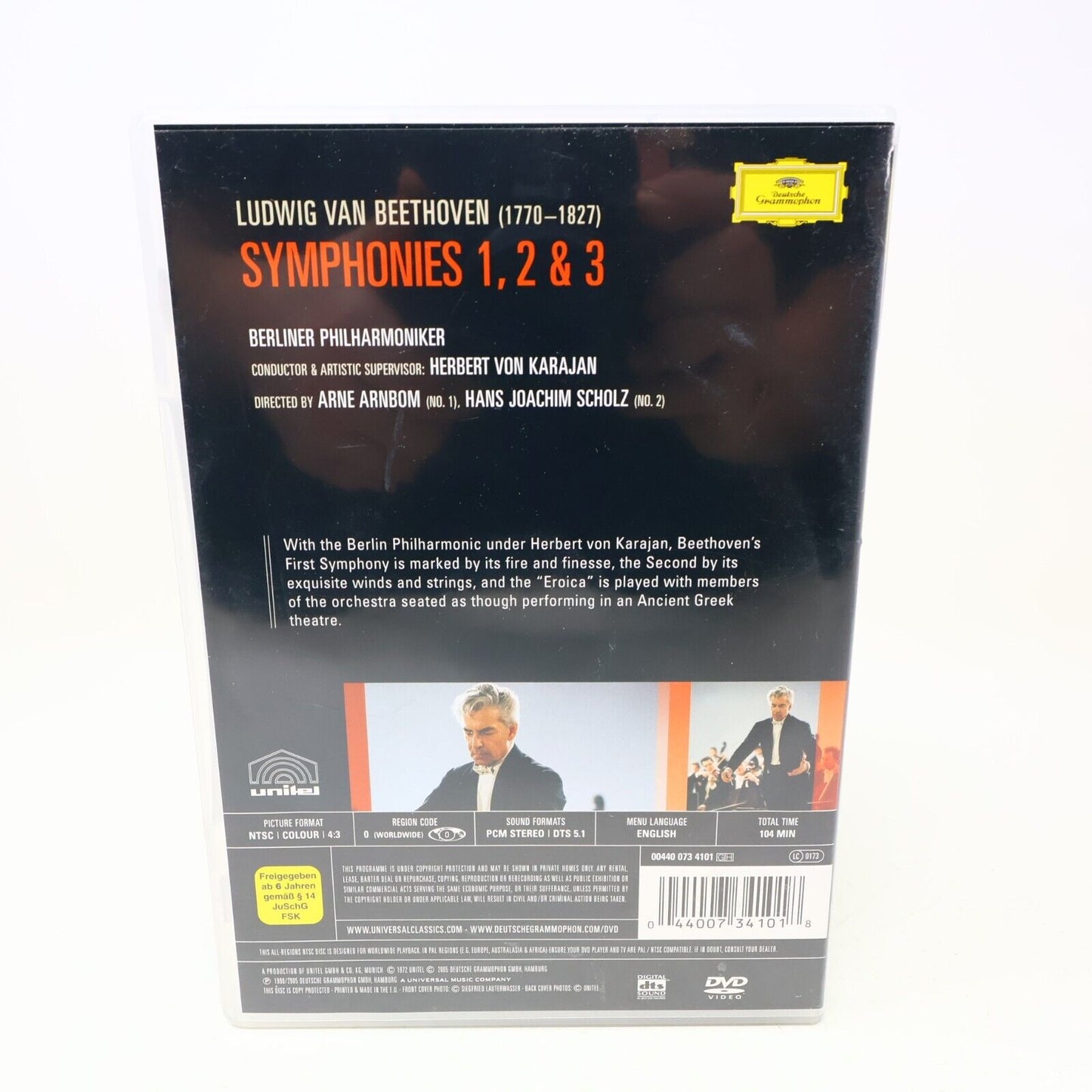 Herbert von Karajan Beethoven Symphonies #1-2-3 Berliner Philharmoniker DVD NTSC
