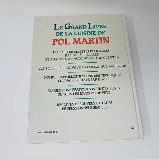 1987 Le Grand Livre de la Cuisine de Pol Martin Recettes Français Cookbook HC
