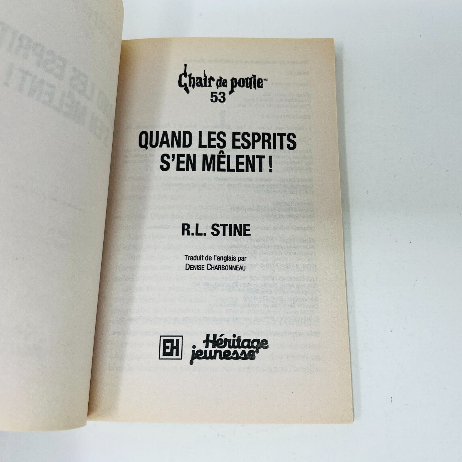 1998 Chair de Poule #53 Quand les Esprits s'en Mêlent! Héritage Français Stine
