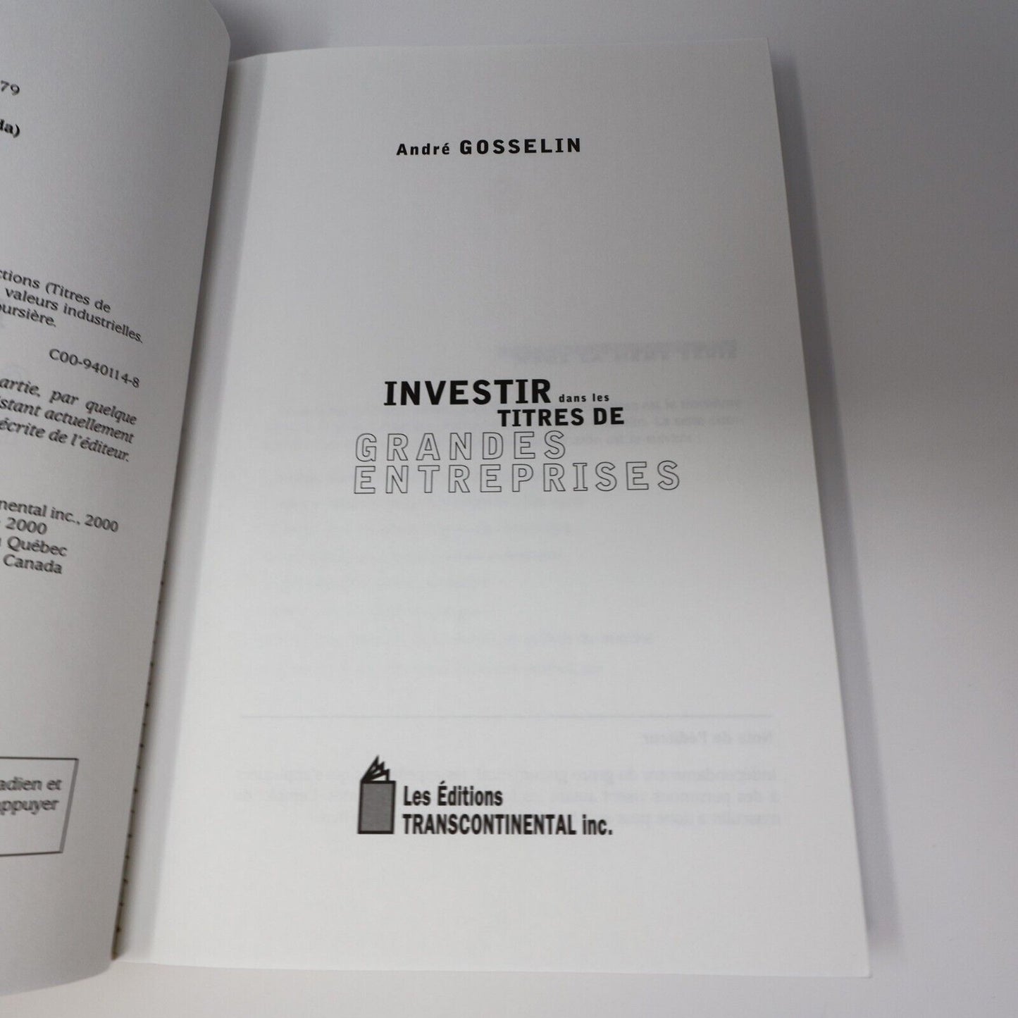 2000 Investir dans les Titres de Grandes Entreprises L'Amérique Boursière #3 PB