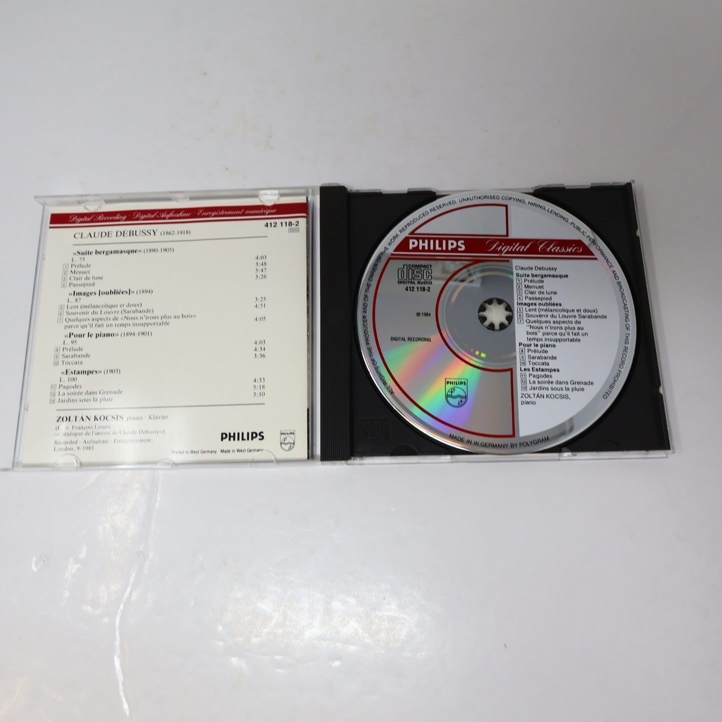 Debussy Zoltán Kocsis CD Suite Bergamasque/Pour Le Piano/Estampes/Images Oubliée