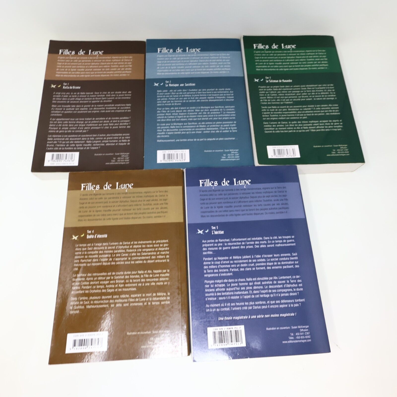 Filles de Lune #1-5 Lot 5 Livres Elisabeth Tremblay Série Complète De Mortagne