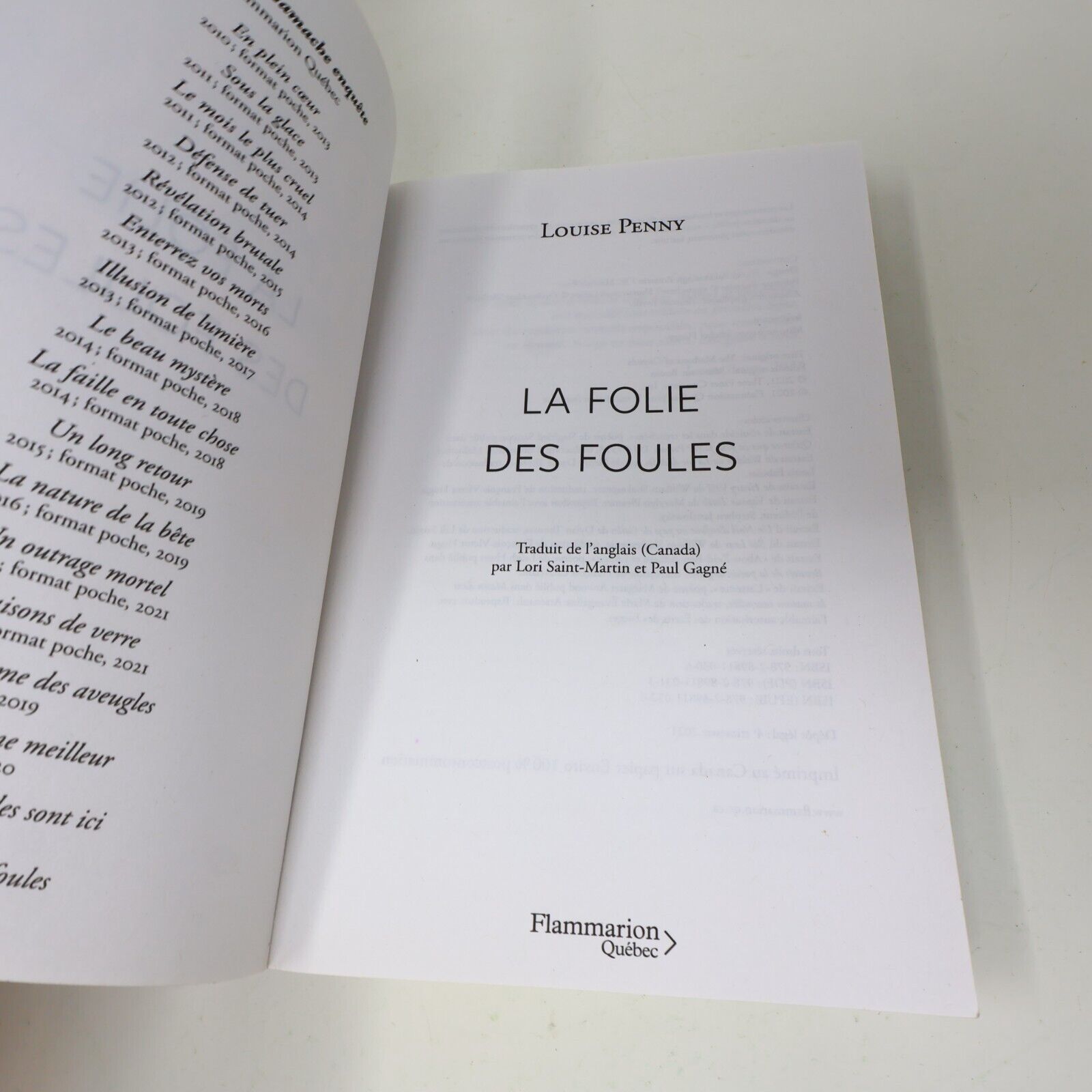 2021 La Folie des Foules Louise Penny Roman Policier Armand Gamache Enquête #17