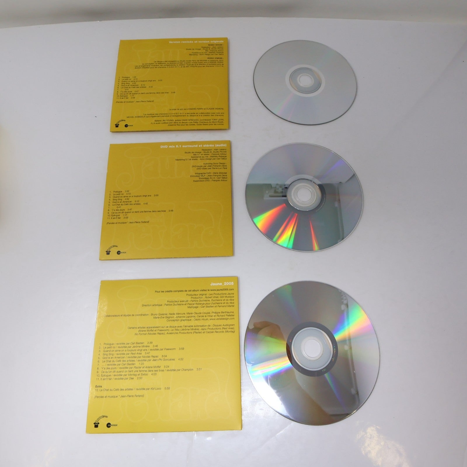 Jean-Pierre Ferland Lot 6 CD Jaune/Écoute pas ça/Bleu Blanc Blues/Live/Bijoux