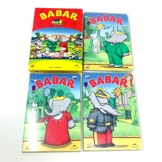 Babar 75 Ans d'Aventures! DVD Français & English Region 1 Testé Nelvana Coffret