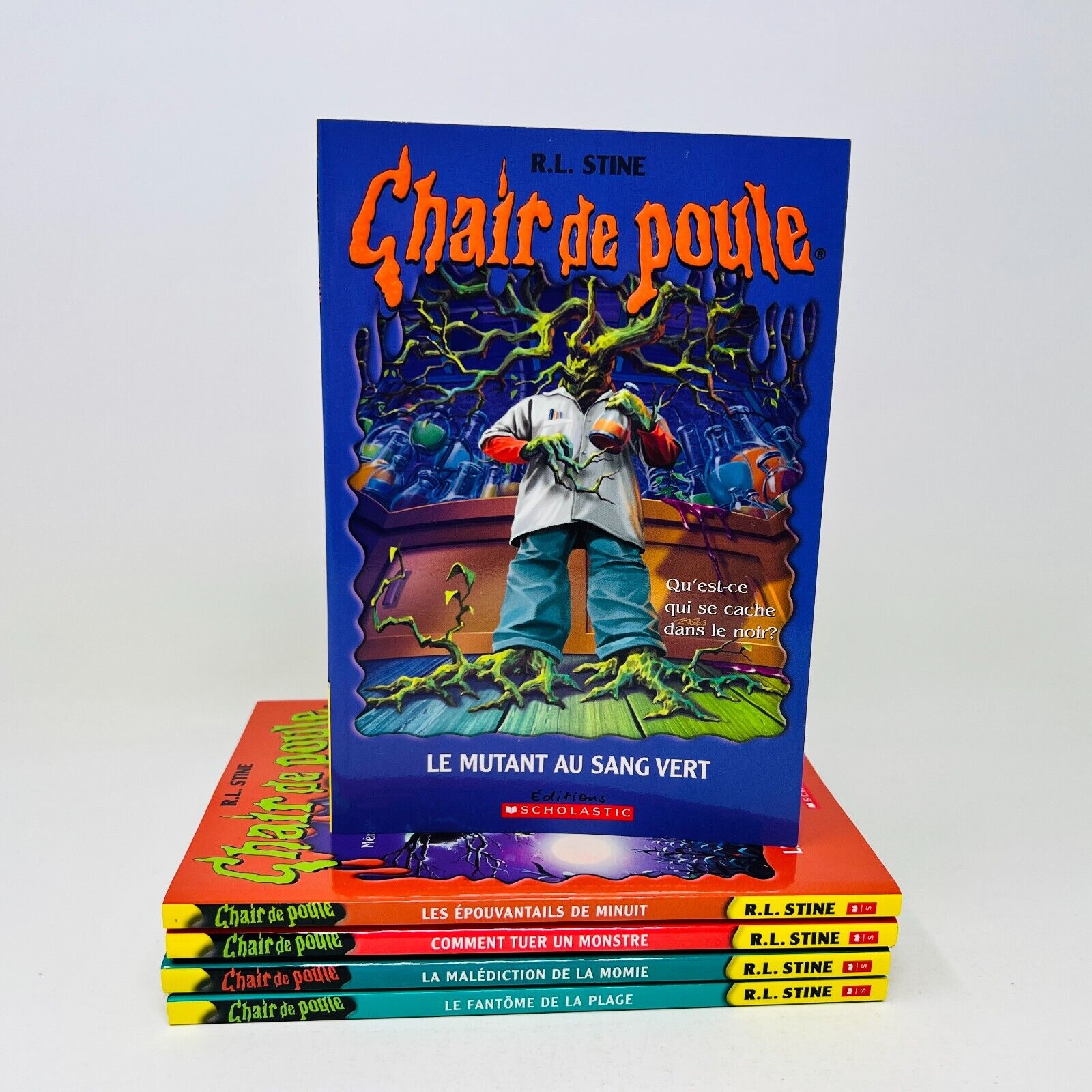 5x Chair de Poule Scholastic Goosebumps in French/Français R.L. Stine Lot Livres