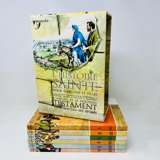 1963 Coffret L'Histoire Sainte pour Garçons et Filles #1-6 Complet Presses D'Or