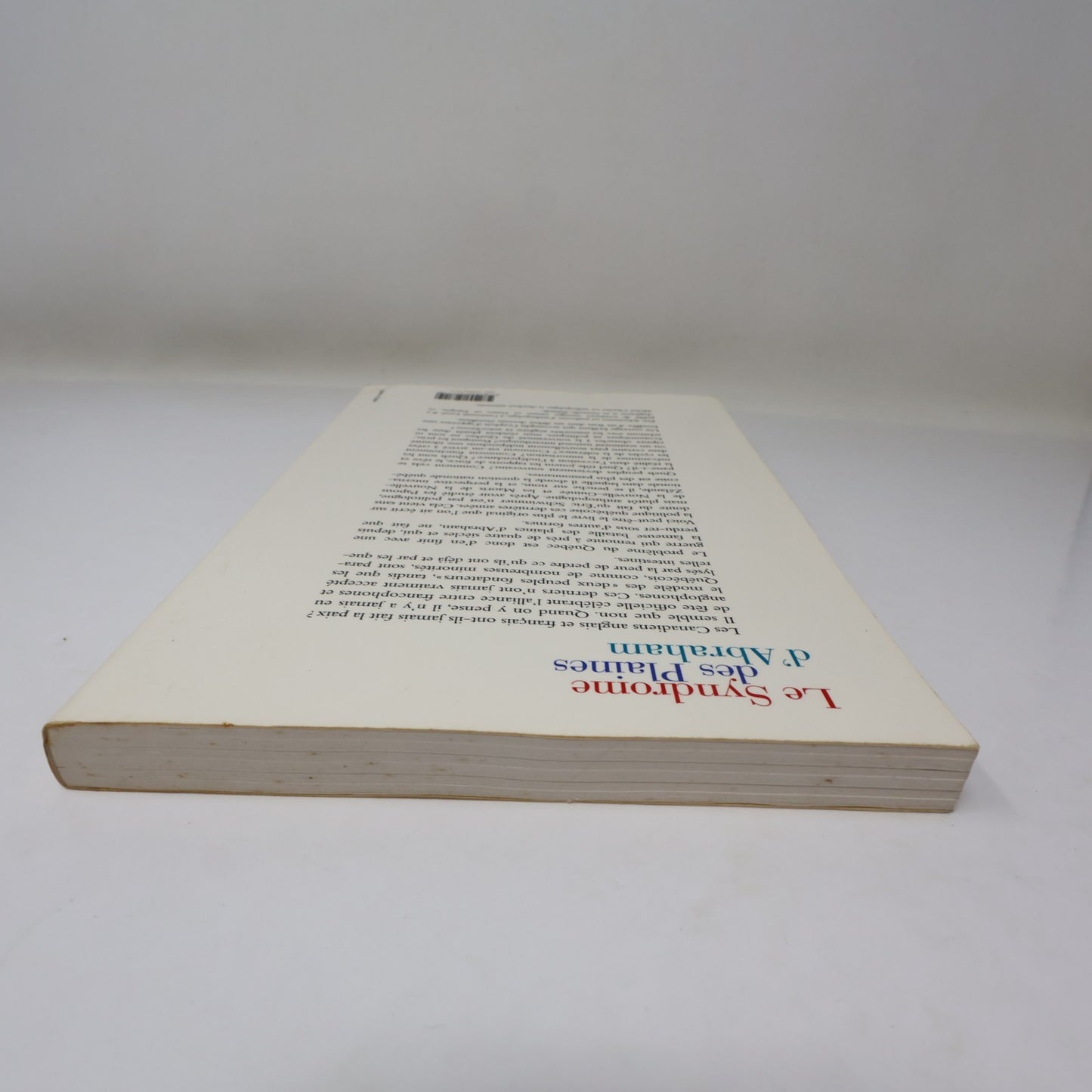 Le Syndrome des Plaines d'Abraham Eric Schwimmer Boréal 1995 PB Français French
