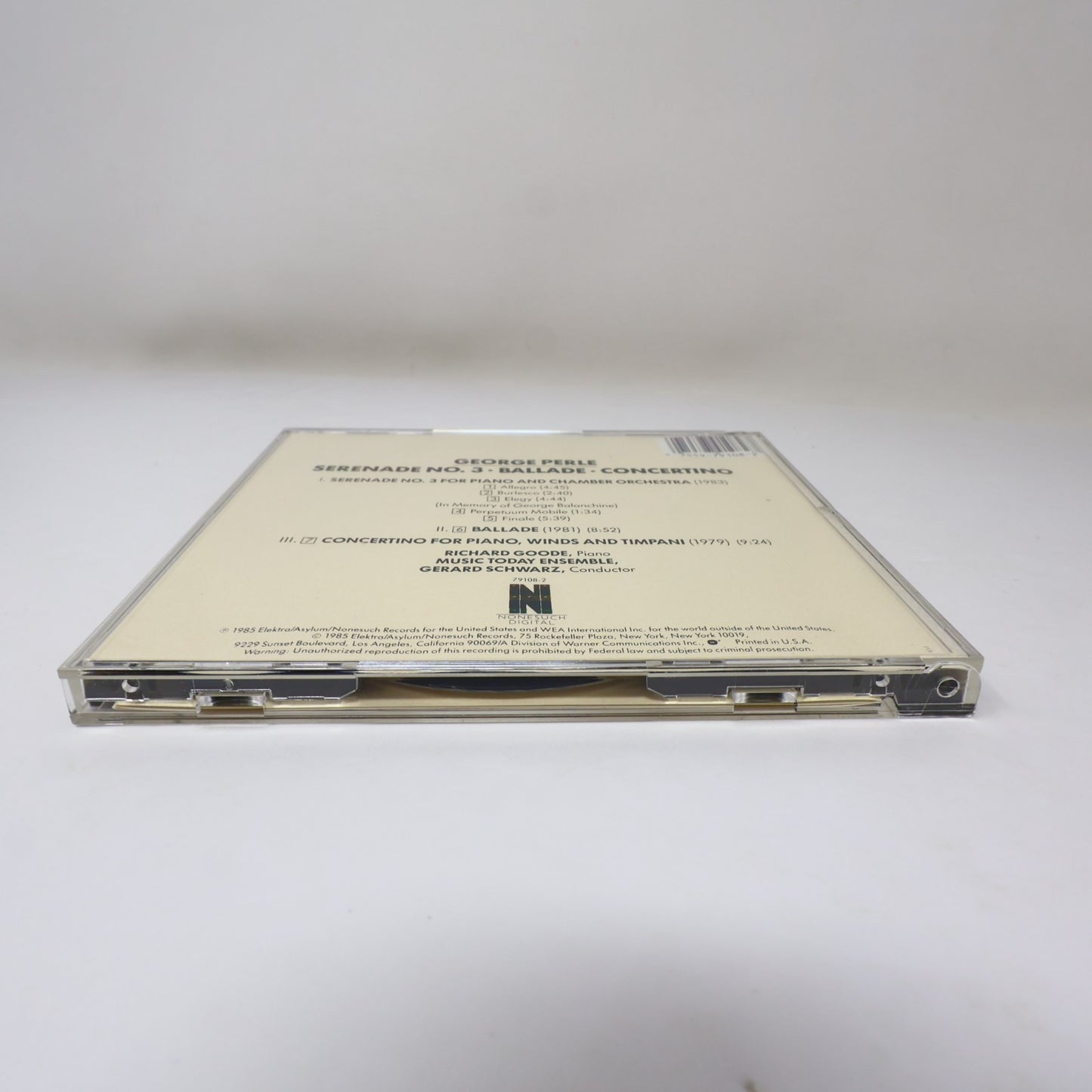 George Perle Serenade No. 3/Ballad/Concertino CD Gerard Schwarz/Richard Goode