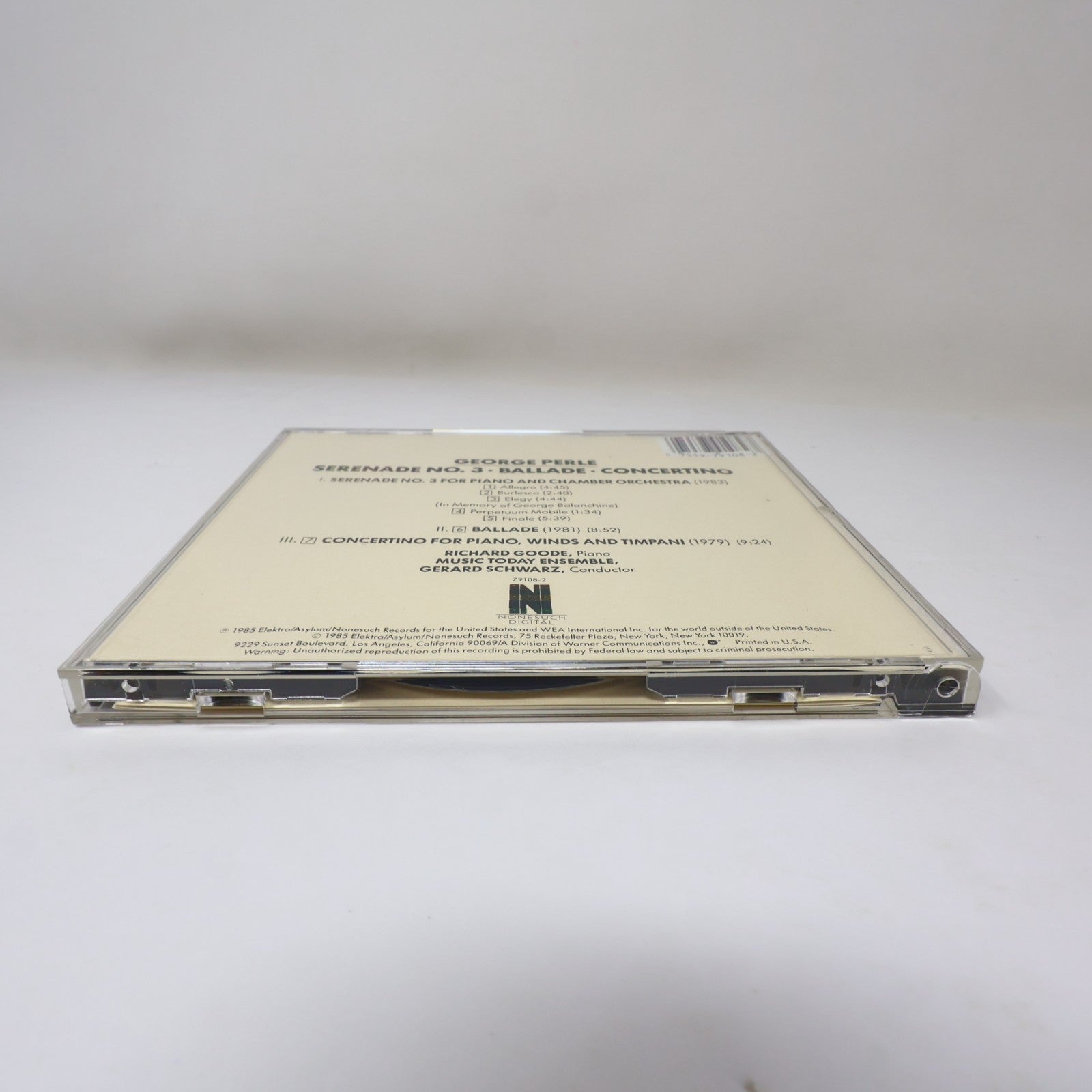 George Perle Serenade No. 3/Ballad/Concertino CD Gerard Schwarz/Richard Goode