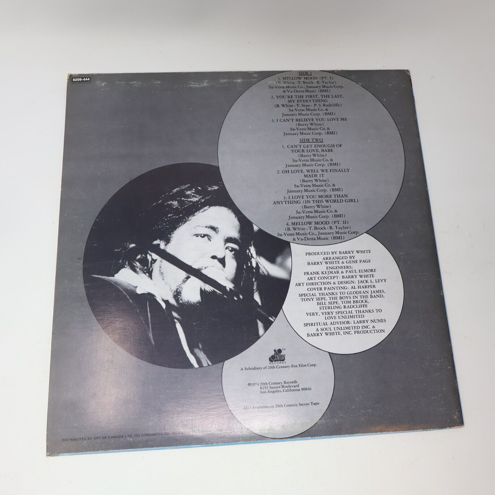 Barry White Can't Get Enough LP Record Vinyl 1974 20th Century-Fox 9209-444 70s