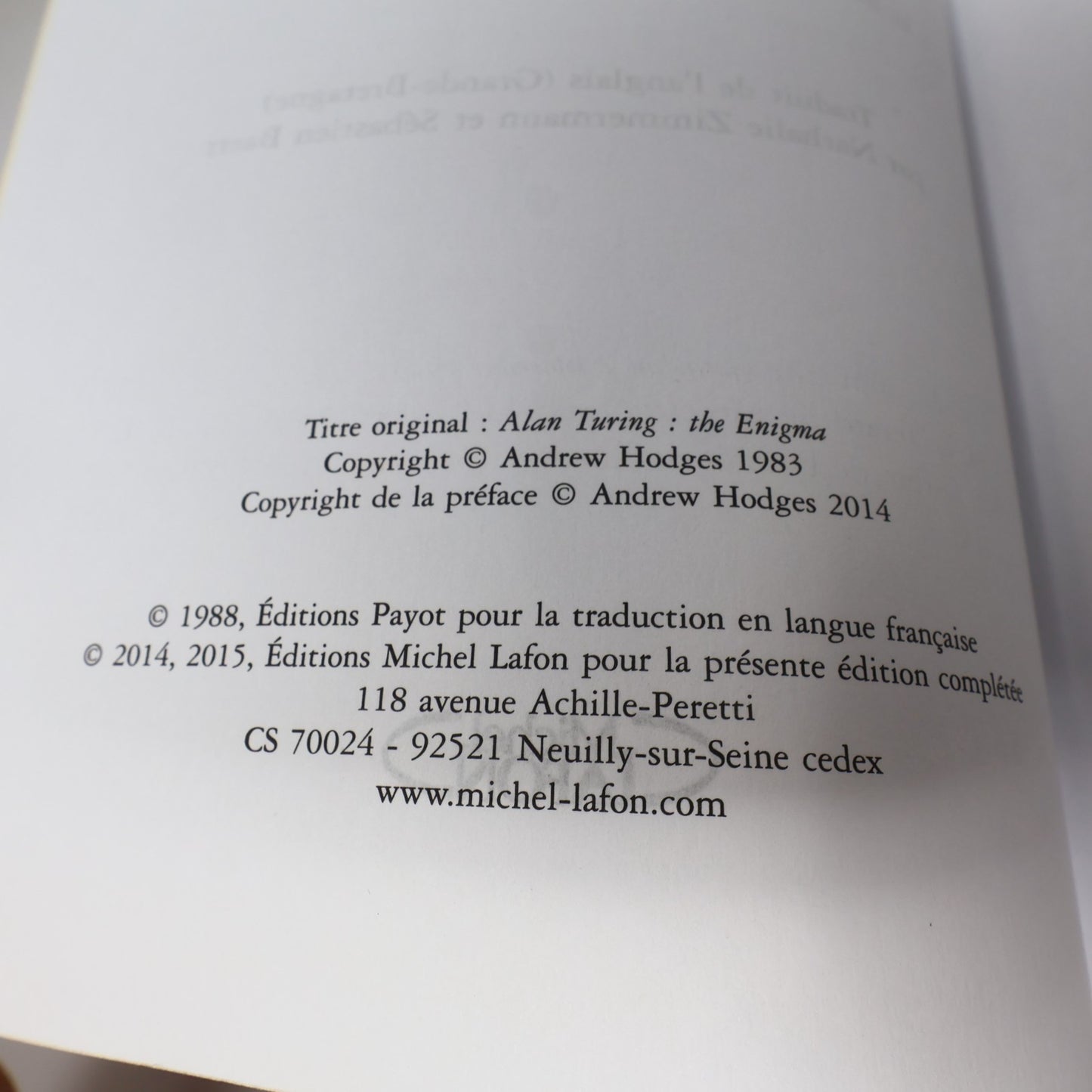 Alan Turing le Génie qui a Décrypté les Codes Secrets Nazis Andrew Hodges 2015