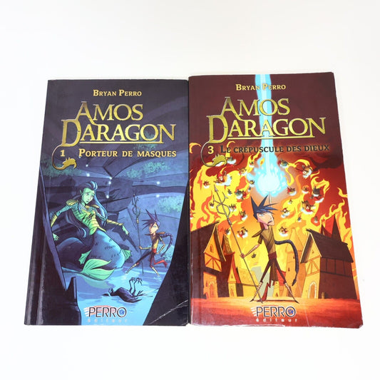 Lot 2 Livres Amos Daragon #1, 3 Bryan Perro Perro Éditeur Fantastique Français