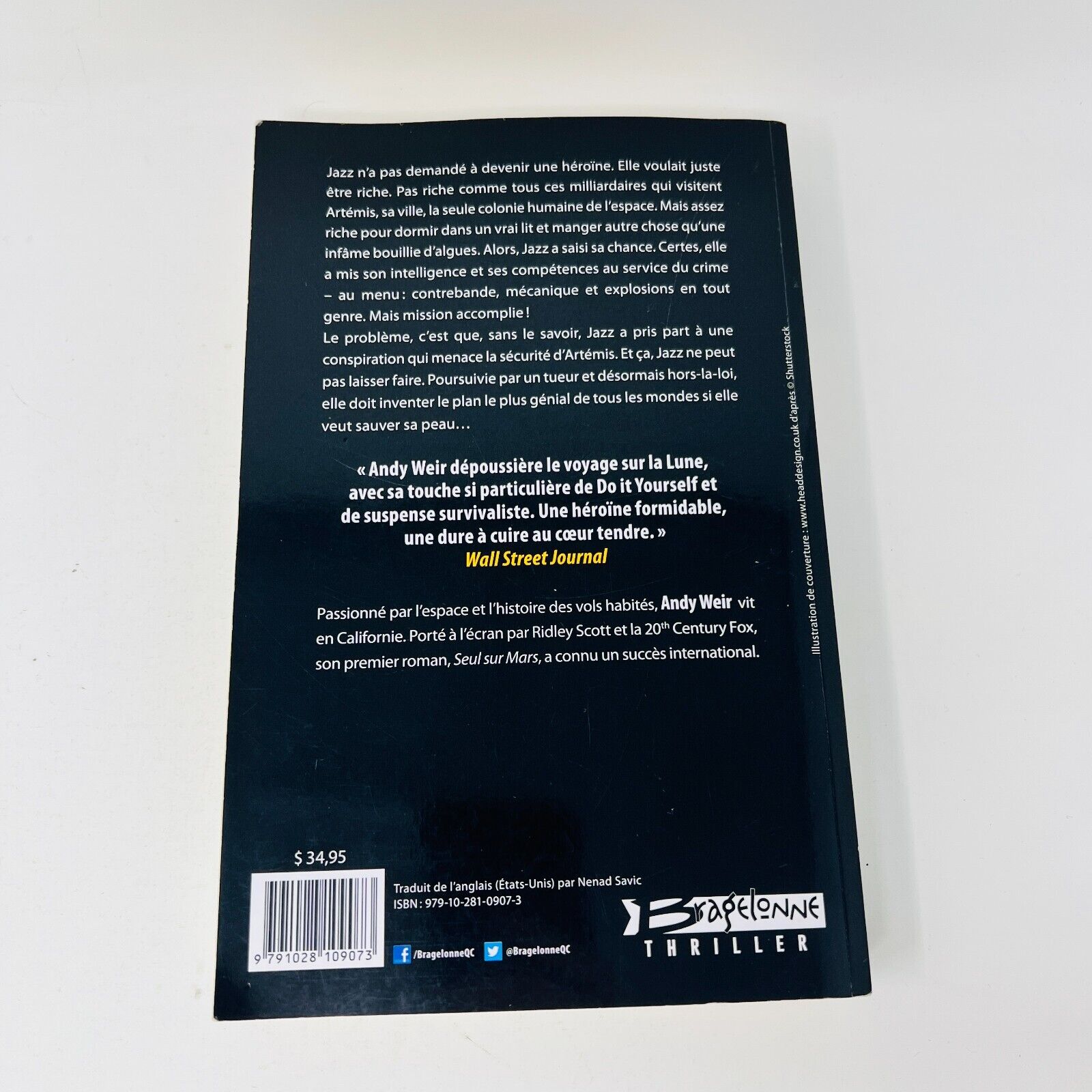 2018 Artémis de Andy Weir Bragelonne Thriller Science-fiction Français/French PB