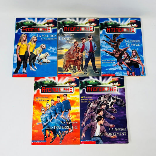 5x Animorphs en Français/French de K. A. Applegate Lot Ennemi/Piège/Solution 90s
