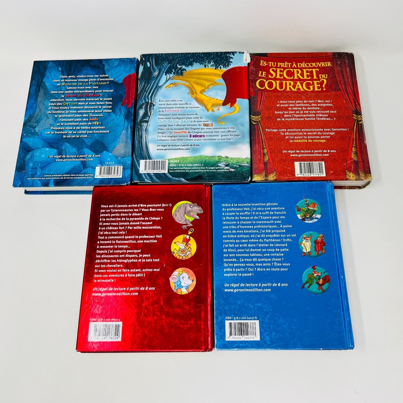 5x Geronimo Stilton Royaume Bonheur Dragons Voyage Temps Français Lot Livres